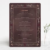 "Verdigris" - Foil-Pressed Menus in Rose by Susan Moyal - Front