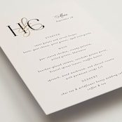 "HONOR" - Foil-Pressed Menus in Ivory by Melanie Kosuge - Detail
