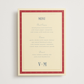 "Woven" - Foil-Pressed Menus in Navy by Baumbirdy - Front