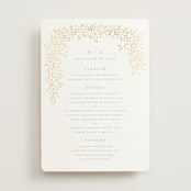 "Villa" - Foil-Pressed Menus in Leaf by Kristie Kern - Front