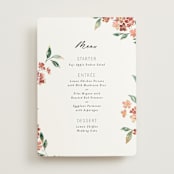 "Sweeping Vine" - Foil-Pressed Menus in Dusty Rose by Itsy Belle Studio - Front