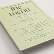 "News!" - Foil-Pressed Menus in Kiwi by Claudia Orengo - Detail