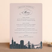 "Big City" - Foil-Pressed Menus in Blush by Hooray Creative - Front