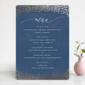 "Aspen" - Foil-Pressed Menus in Midnight by Kristie Kern - Front