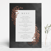 "Lux branch" - Foil-Pressed Menus in Pepper by Stacey Meacham - Front