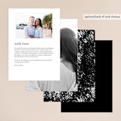"Edgy Charm" - Foil-Pressed Menus in Ivory by Kimberly FitzSimons - Back of Card Options