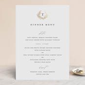 "laurel monogram" - Foil-Pressed Menus in Cotton by Stacey Meacham - Front