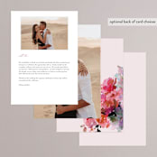 "Blossoms" - Foil-Pressed Menus in Blush by Lori Wemple - Back of Card Options
