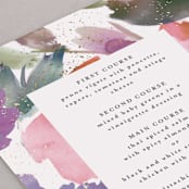 "Blossoms" - Foil-Pressed Menus in Blush by Lori Wemple - Detail