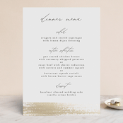 "Brushed Accent" - Foil-Pressed Menus in Classic White by Kelly Schmidt - Front