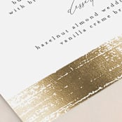 "Brushed Accent" - Foil-Pressed Menus in Classic White by Kelly Schmidt - Detail