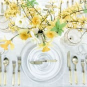 "PRISM FLATWARE // 6 PIECE SET IN YELLOW+GOLD" - Flatware Sets in yellow by borrowed BLU