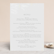"Botanical Filigree" - Gloss-Press® Menus in Ivory by Phrosné Barwood - Front