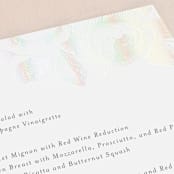 "Beloved" - Gloss-Press® Menus in Graphite by Design Lotus - Detail