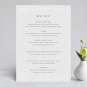 "Art Deco Border" - Gloss-Press® Menus in Crystal by Hooray Creative - Front