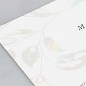 "Halcyon" - Gloss-Press® Menus in Snow by Leah Bisch - Detail