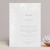 "Palm Vibes" - Gloss-Press® Menus in Porcelain by Pixel and Hank - Front