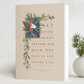"Let every heart" - Minted x The Met Holiday Cards in Parchment by Jennifer Wick - Folded Card