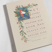 "Let every heart" - Minted x The Met Holiday Cards in Parchment by Jennifer Wick - Detail