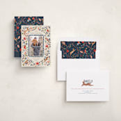 "palampore woodland" - Minted x The Met Holiday Cards in Poinsettia by Sarah Knight - Assembled