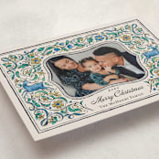 "Leaping Stag" - Minted x The Met Holiday Cards in Cobalt by Paper Sun Studio - Detail