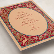 "Holiday Flora and Fauna" - Minted x The Met Holiday Cards in Mulled Wine by Creo Study - Detail