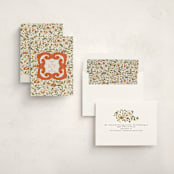"Jardin Chinois" - Minted x The Met Holiday Cards in Coral by Gwen Bedat - Assembled