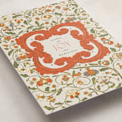 "Jardin Chinois" - Minted x The Met Holiday Cards in Coral by Gwen Bedat - Detail