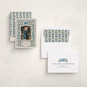 "Leaping Stag" - Minted x The Met Holiday Cards in Cobalt by Paper Sun Studio - Assembled