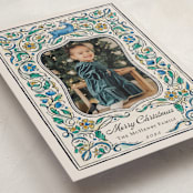 "Leaping Stag" - Minted x The Met Holiday Cards in Cobalt by Paper Sun Studio - Detail