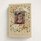 "Ancient Textile" - Minted x The Met Holiday Cards in Latte by Petra Kern - Folded Card