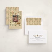 "Ancient Textile" - Minted x The Met Holiday Cards in Latte by Petra Kern - Assembled