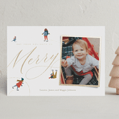 "Winter Pastimes" - Minted x The Met Holiday Cards in Candy Cane by Oscar and Emma - Karly Depew - Front