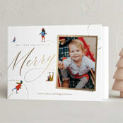 "Winter Pastimes" - Minted x The Met Holiday Cards in Candy Cane by Oscar and Emma - Karly Depew - Folded Card