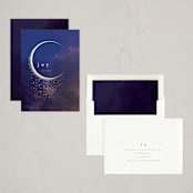 "Moon" - Minted x The Met Holiday Cards in Cobalt by Lori Wemple - Assembled
