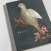 "The Messenger of Peace" - Minted x The Met Holiday Cards in Slate by Petra Kern - Detail