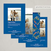 "Belles Heures" - Minted x The Met Holiday Cards in Azure by Jackie Crawford - Back of Card Options