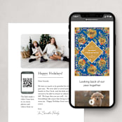 "Belles Heures" - Minted x The Met Holiday Cards in Azure by Jackie Crawford - More Ways to Customize