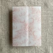 "Blush poppy floral toile printed vellum wrap for 5x7 card | pack of 10" - Invitation Jackets and Overlays in pink by Ivory Invitations