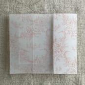 "Blush poppy floral toile printed vellum wrap for 5x7 card | pack of 10" - Invitation Jackets and Overlays in pink by Ivory Invitations
