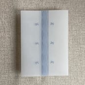 "Blue ribbons printed vellum wraps for 5x7 card | pack of 10" - Invitation Jackets and Overlays in blue by Ivory Invitations