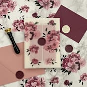 "Burgundy and Dusty Pink Floral Vellum (10 pack)" - Invitation Jackets and Overlays in clear by Carley Zuercher