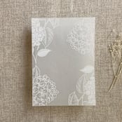 "Hydrangea white ink print vellum overlay for 5x7 card | pack of 10" - Invitation Jackets and Overlays in white by Ivory Invitations
