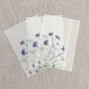 "Blue wildflowers vellum wrap for A7 (5"x7") invitations | Set of 10" - Invitation Jackets and Overlays in blue by Maria Ferrer G.