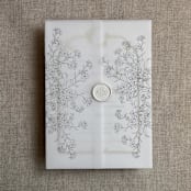 "Adorable flowers printed vellum wrap for 5x7 card  | pack of 10" - Invitation Jackets and Overlays in gray by Ivory Invitations