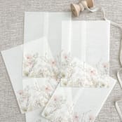 "Neutral wildflowers vellum wraps for 5x7 invitations | Set of 10" - Invitation Jackets and Overlays in natural by Maria Ferrer G.