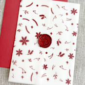 "Red Christmas vellum wrap | Set of 10" - Invitation Jackets and Overlays in red by Maria Ferrer G.