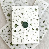 "Green Christmas patter vellum wraps | Set of 10" - Invitation Jackets and Overlays in green by Maria Ferrer G.