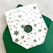 "Green Christmas patter vellum wraps | Set of 10" - Invitation Jackets and Overlays in green by Maria Ferrer G.