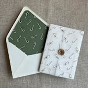 "Holiday candy cane printed vellum wrap for 5x7 card | pack of 10" - Invitation Jackets and Overlays in multicolorassorted-colors by Ivory Invitations